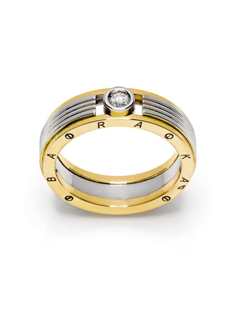 BARAKA SZ. 8.5 Men's Yellow & White Gold White Diamond Ring AN211461GBLU180008